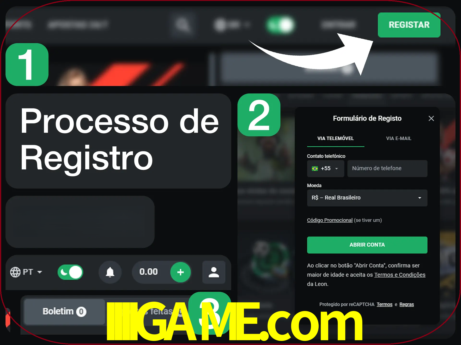 O processo de registro na LeonBet é simples.